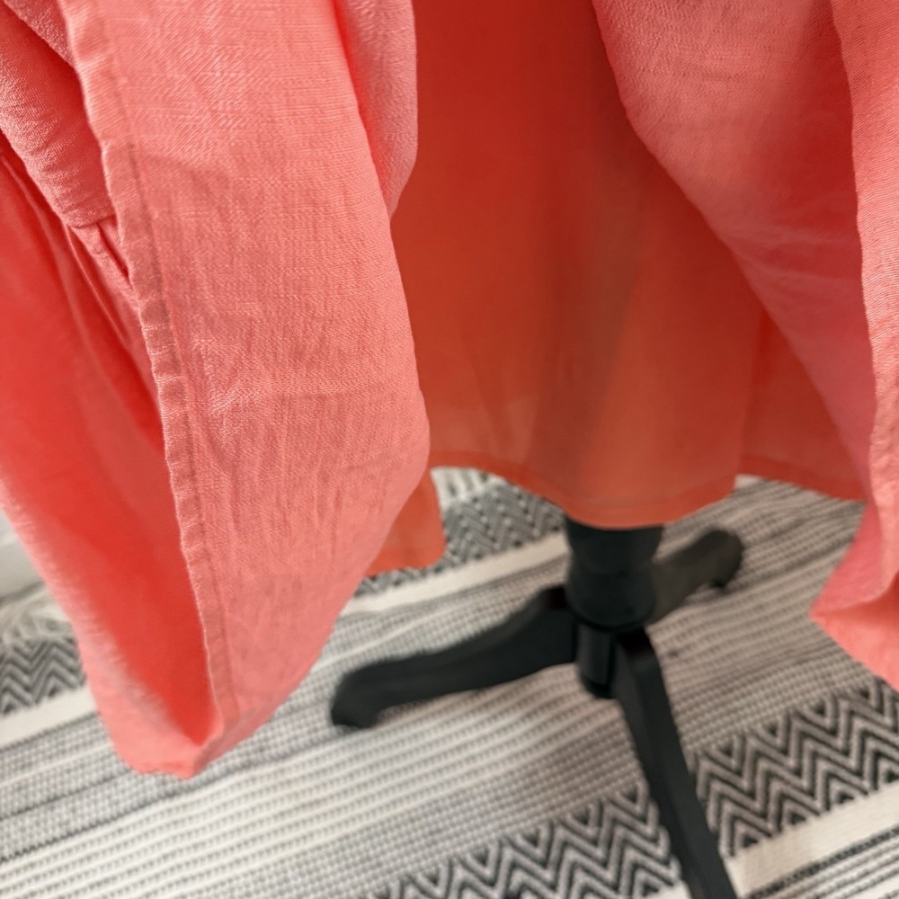INC Maxi Sun Dress Smocked Tiered Peachy Pink Cottage Peasant Easter Wedding 12 - Picture 6 of 14